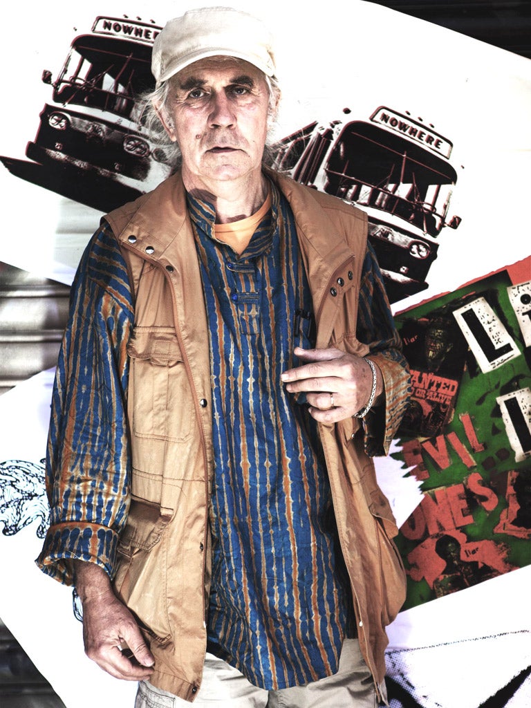 Jamie Reid rose to fame with his artwork for 'Anarchy in
the UK,' the Sex Pistols’ first single in 1976