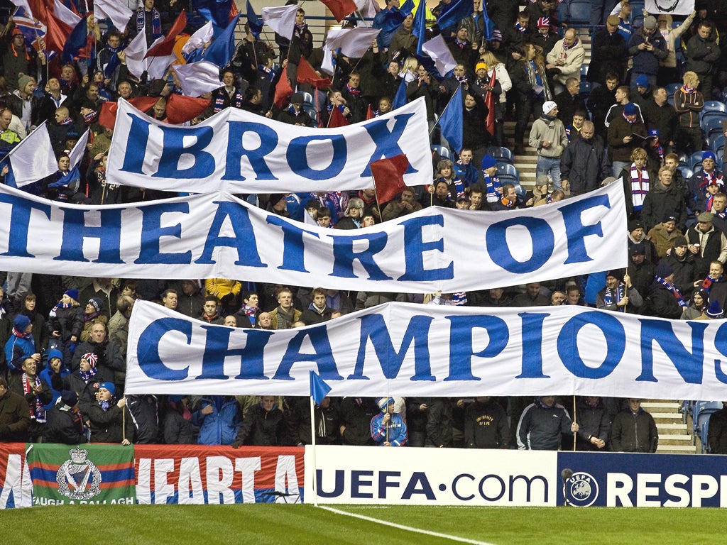 Rangers fans show off at Ibrox, but years of spending have caught up with the Glasgow giants