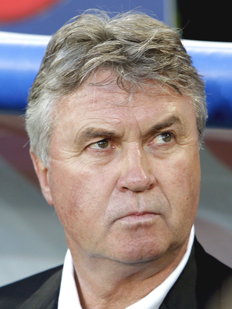 GUUS HIDDINK: The Dutchman is available to take over at Barcelona after leaving Anzhi Makhachkala