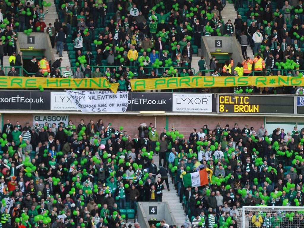 Rangers’ fate attracts the sympathy of Celtic
fans at Easter Road