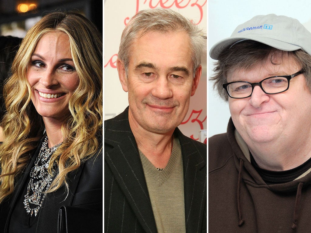 Julia Roberts, Sergei Bodrov and Michael Moore