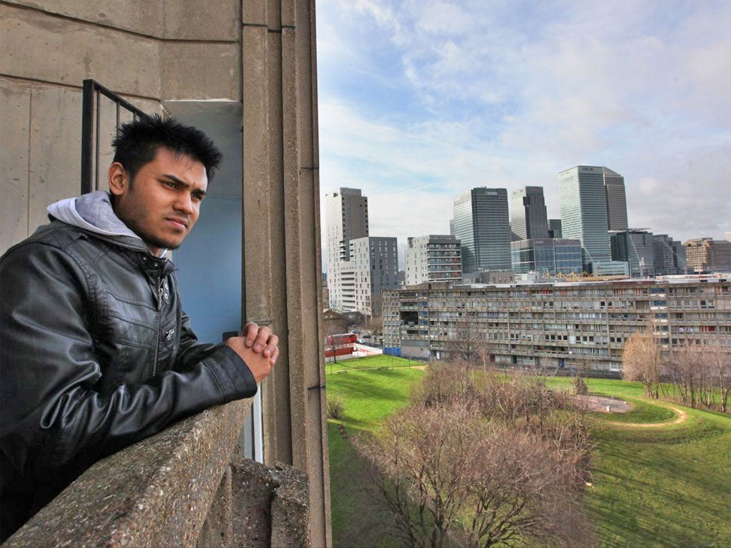 Blocked out: Robin Hood Gardens resident Monsur Rahman