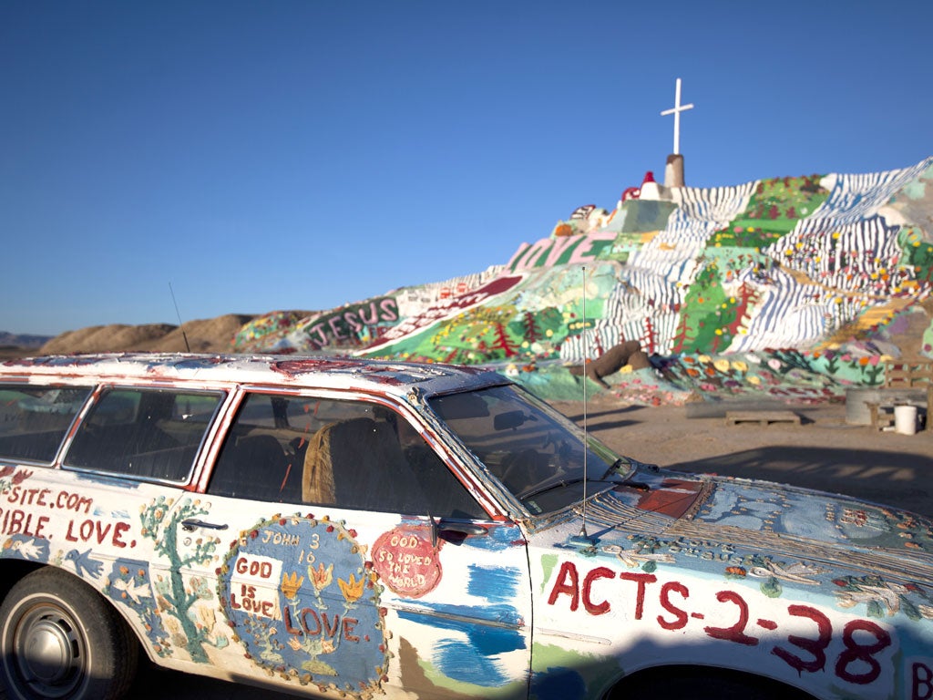 Sea here: Leonard Knight's Holy Land, Salvation Mountain