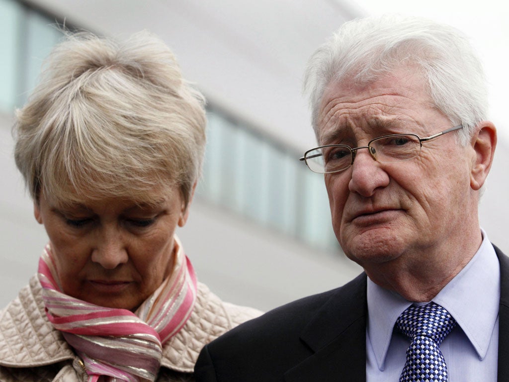 Christopher Tappin and his wife at Heathrow today