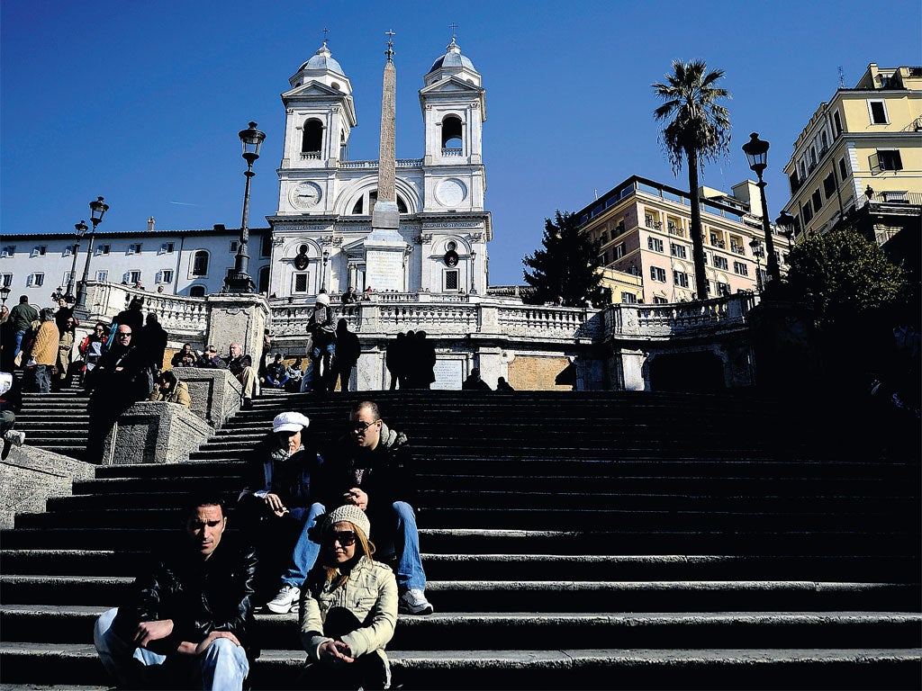 The Spanish steps in central Rome