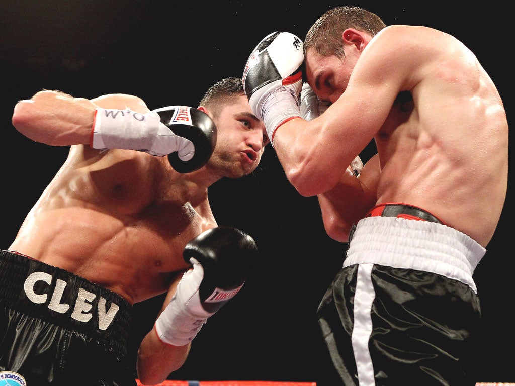 Nathan Cleverly (left) beat Tommy Karpency comfortably