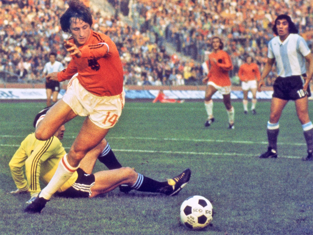 Johan Cruyff in his prime for the Netherlands