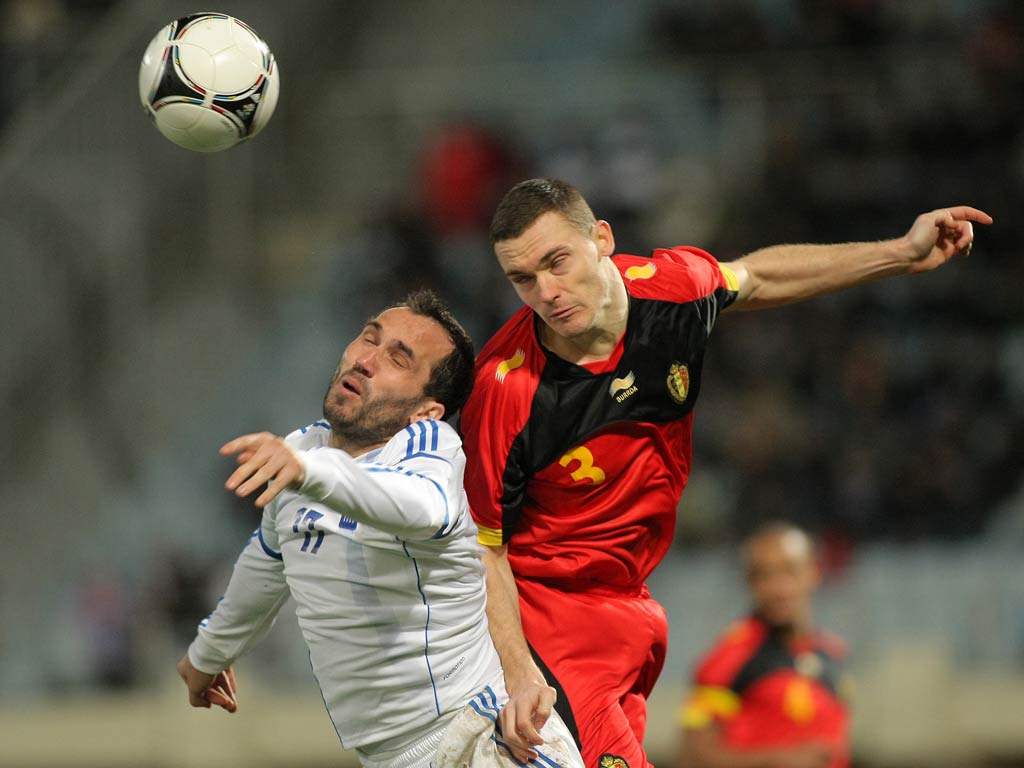 Thomas Vermaelen in action for Belgium