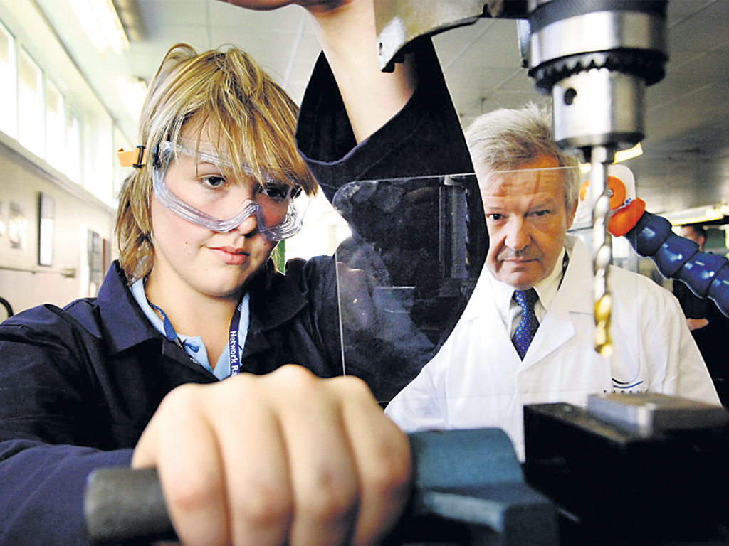 Graduates on Network Rail’s training scheme study at HMS Sultan in Gosport