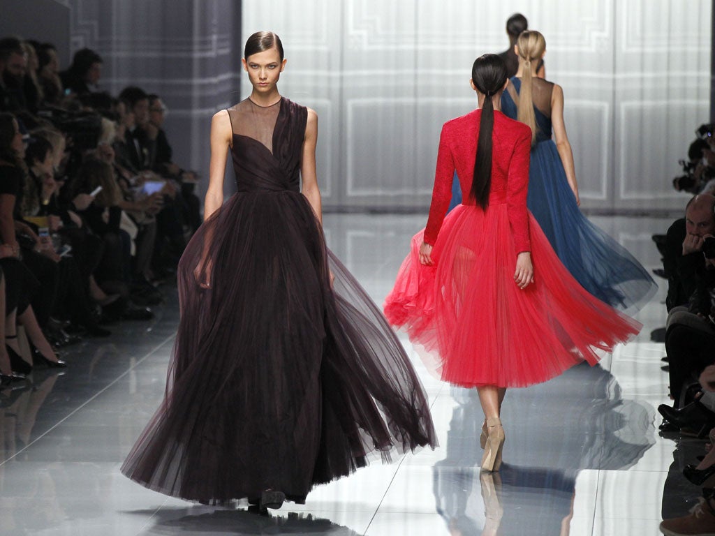 A creation by the British designer Bill Gaytten for Christian Dior during the fall/winter ready-to-wear collection in Paris