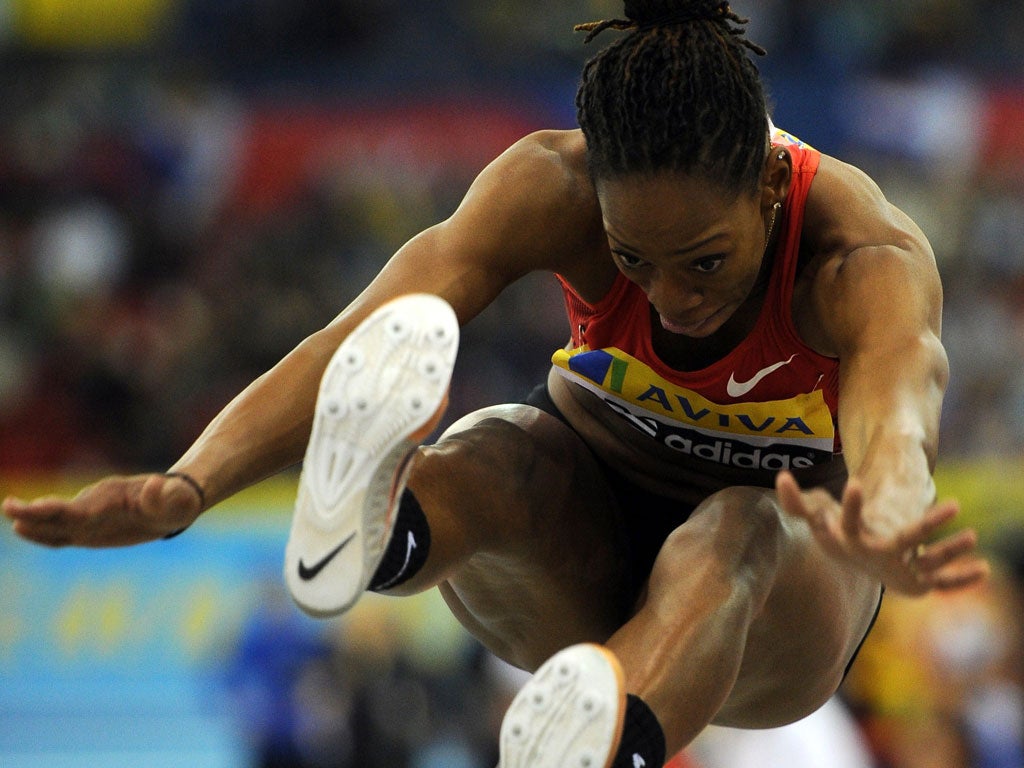 Shara Proctor, born in Anguilla but representing Britain, breaks the British indoor long jump record