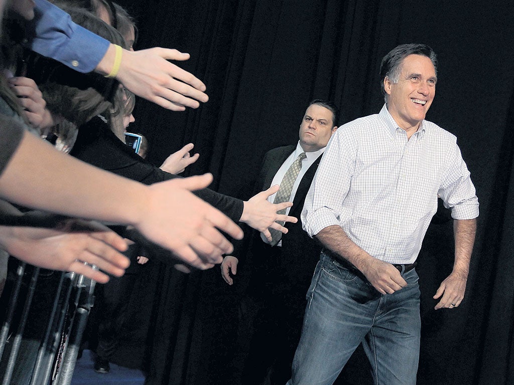 Mitt Romney, arriving at a campaign rally in Idaho last week, is now in Ohio to try to win enough votes to carry Super Tuesday