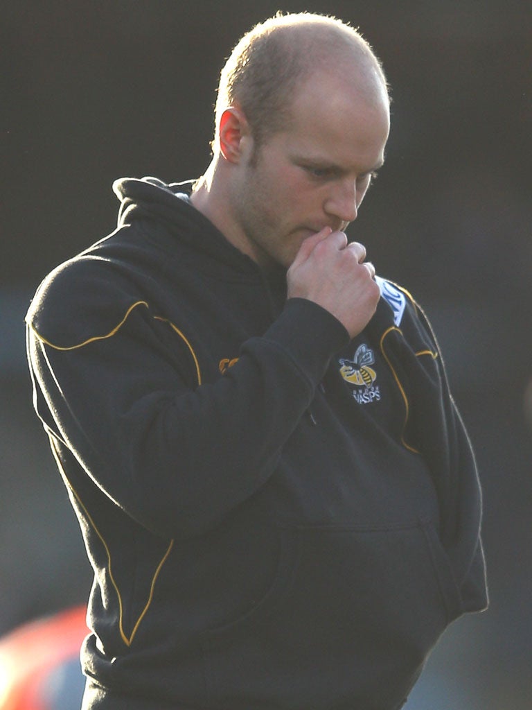 Wasps’ Joe Simpson dislocated his shoulder on Saturday