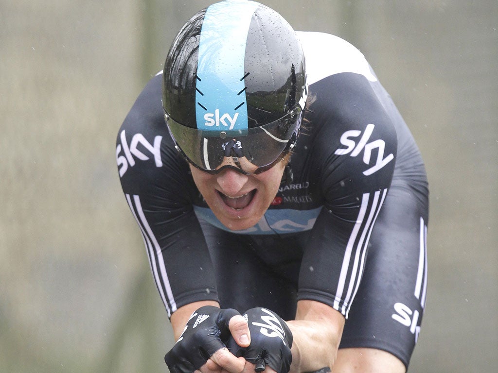 Bradley Wiggins rides to second place on the first stage of the Paris-Nice race