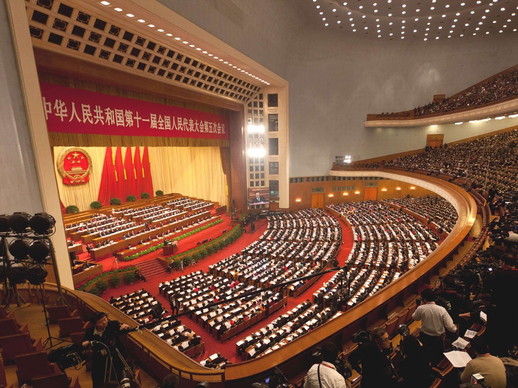The Great Hall of the People, where it was announced China will
increase spending on police, militia and other domestic security
arms by 11.5 percent