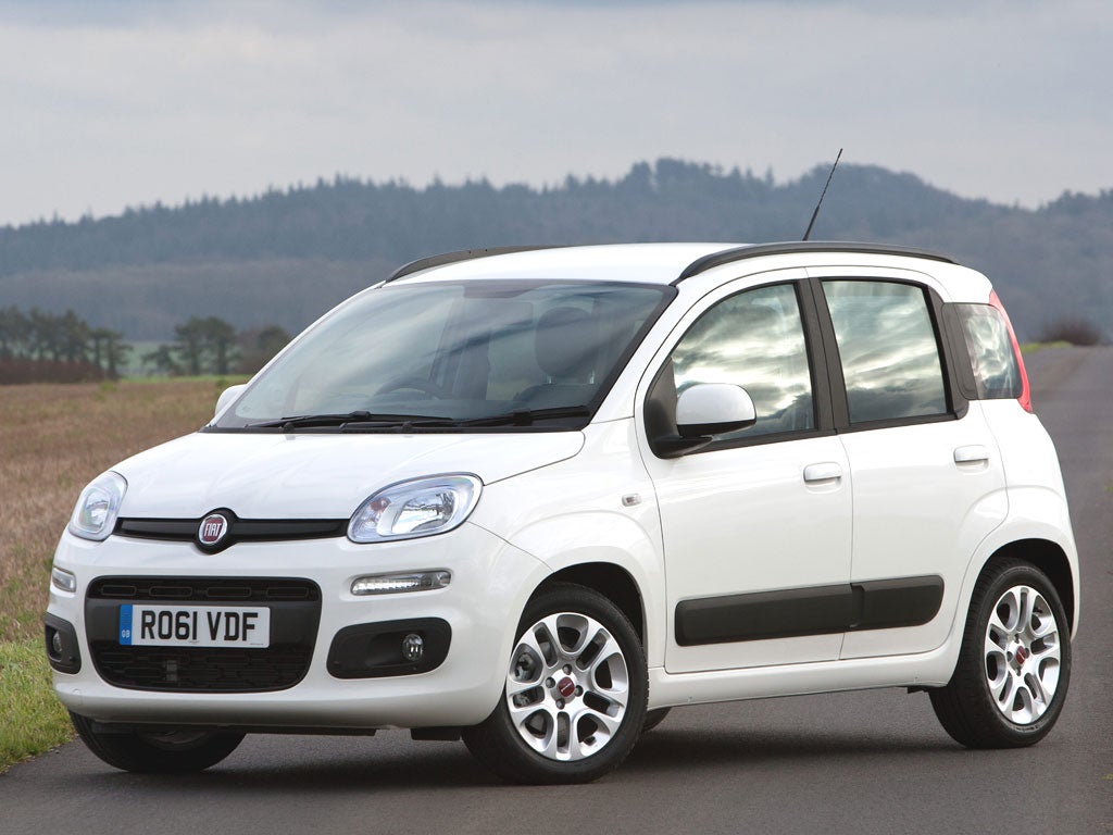 Fiat Panda Twin Air - Price: from£10,750; Engine capacity: 875cc; Power output (PS @ rpm): 85 @ 5,500; Top speed (mph): 110 0-60 mph (seconds): 11.2; Fuel economy (mpg): 67.3; CO2 emissions (g/km): 99