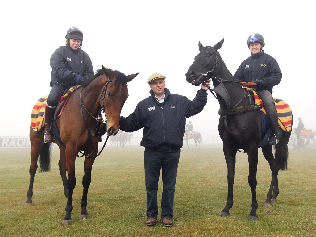 Trainer Alan King with Grumeti (left) and Balder Success