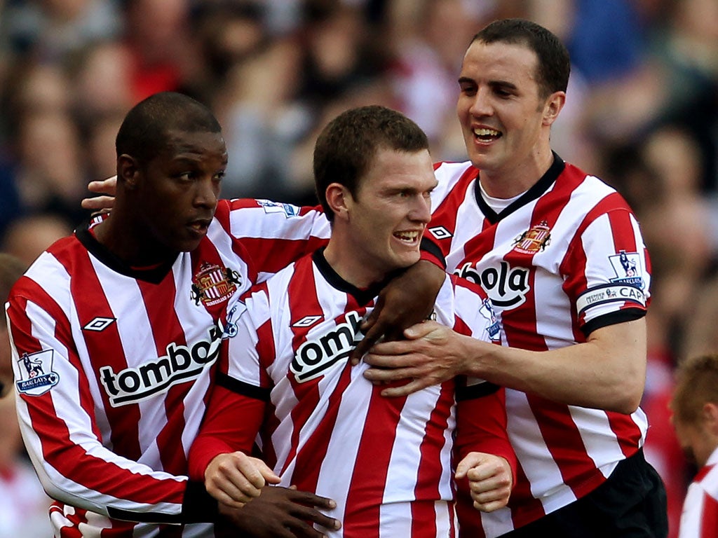 Craig Gardner celebrates another goal for Sunderland