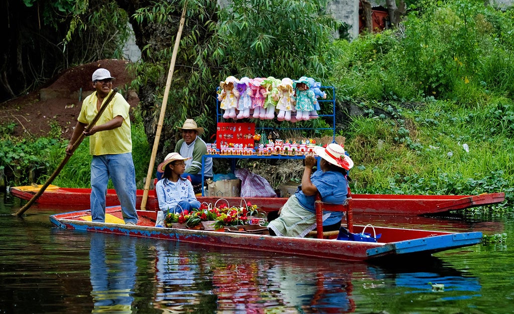 For sail: Vendors on Xochimilco canal