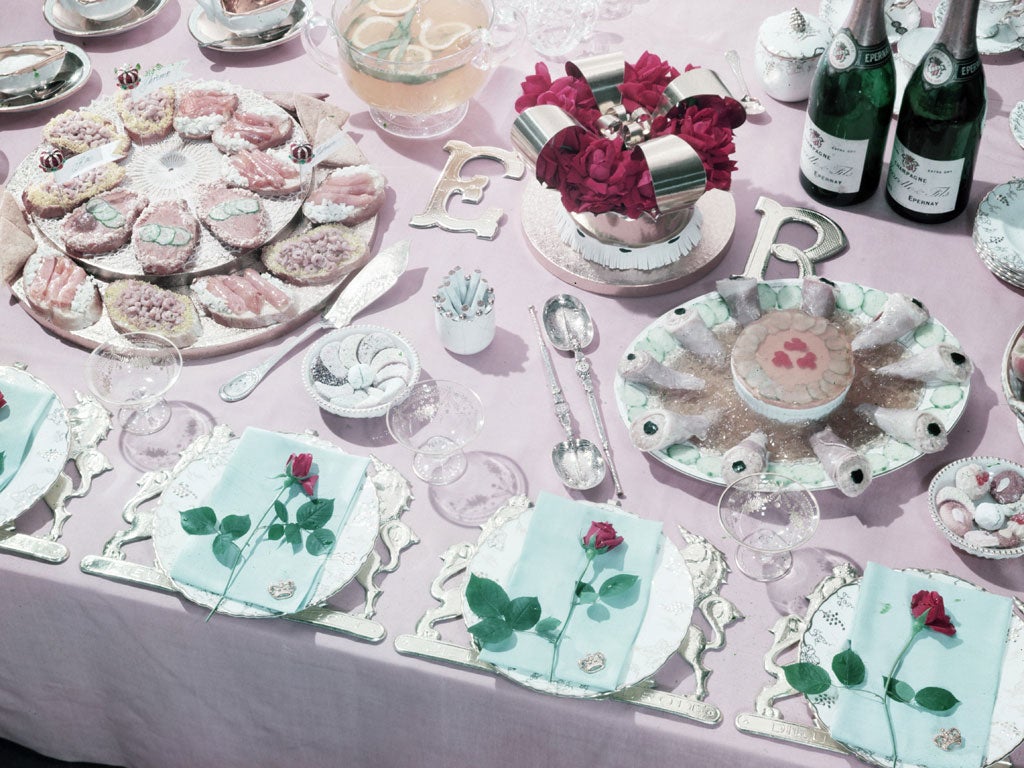 Cold platters laid out for a Coronation party back in 1953