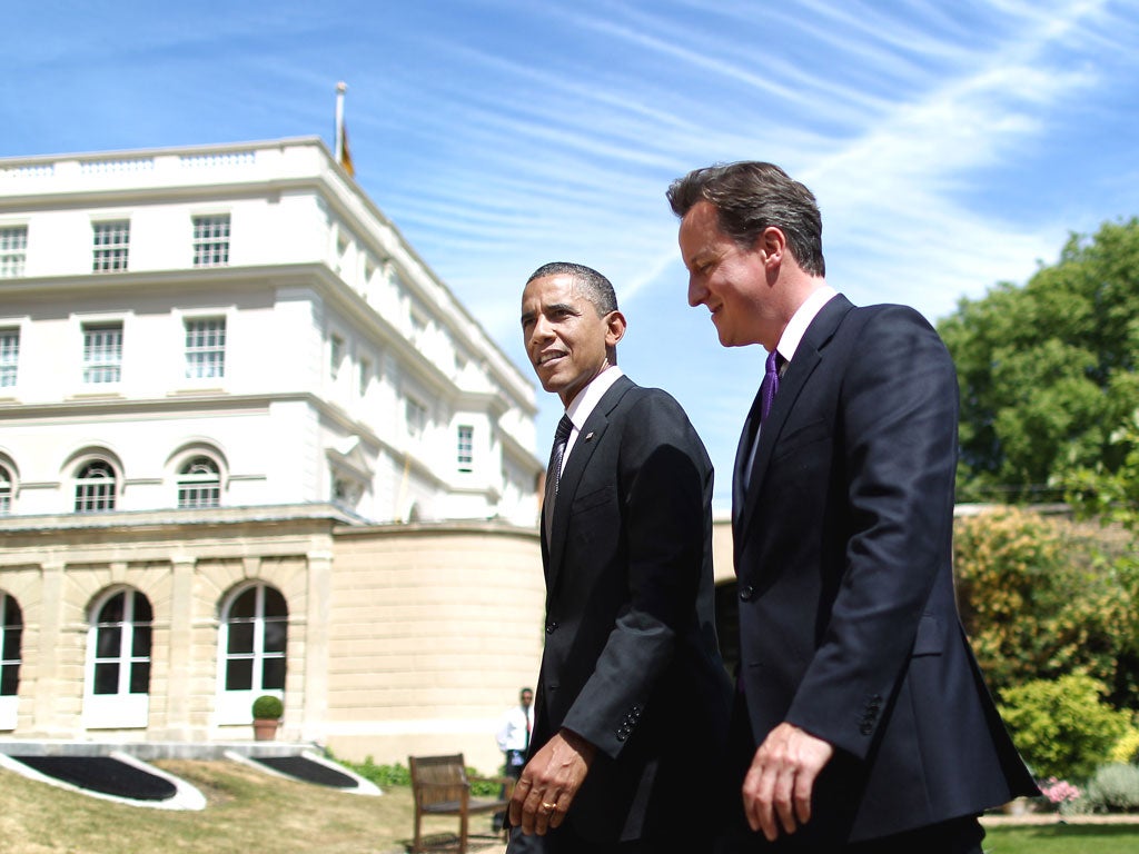 David Cameron and Barack Obama in London in May last year