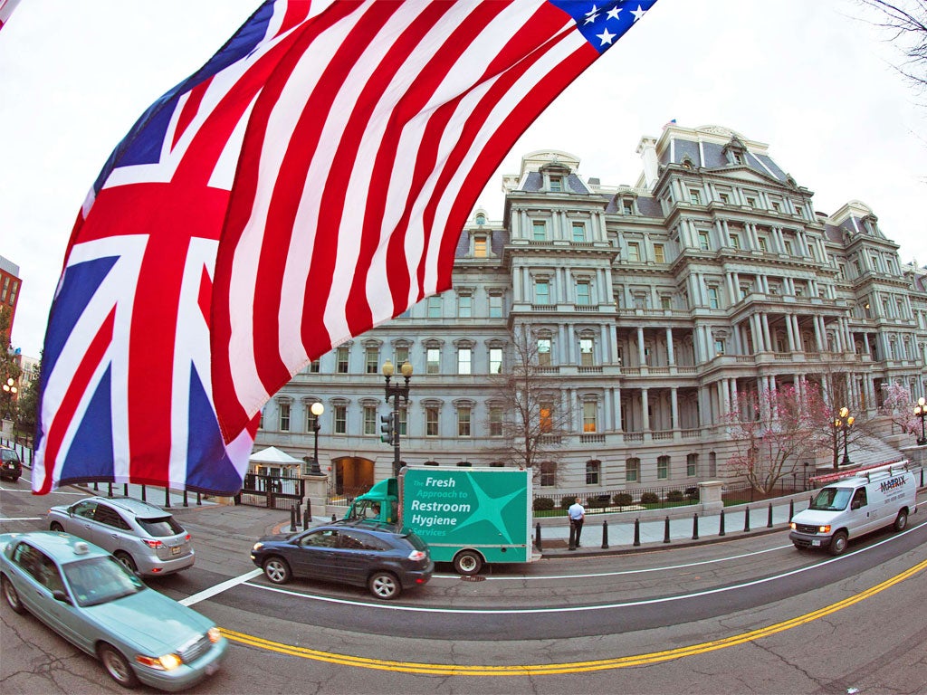 Flags fly in Washington in readiness for the Prime Minister's visit