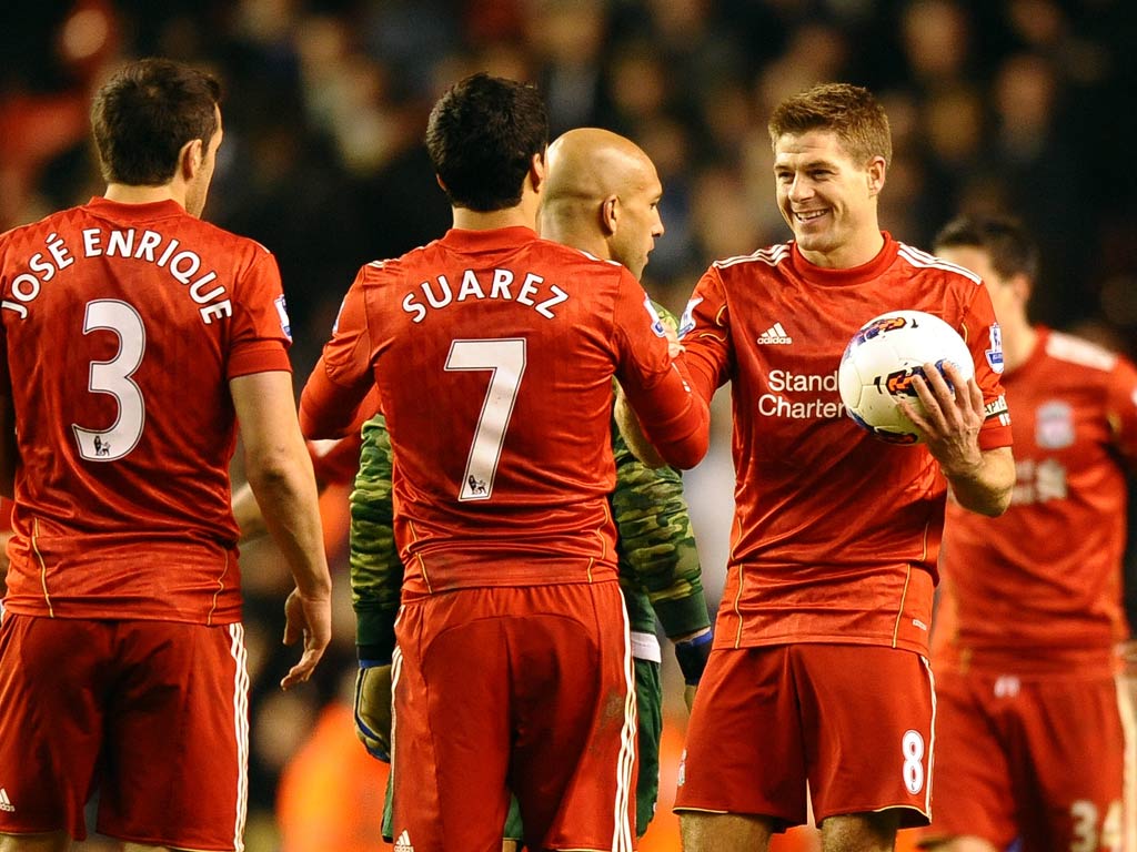 Gerrard claims the match ball