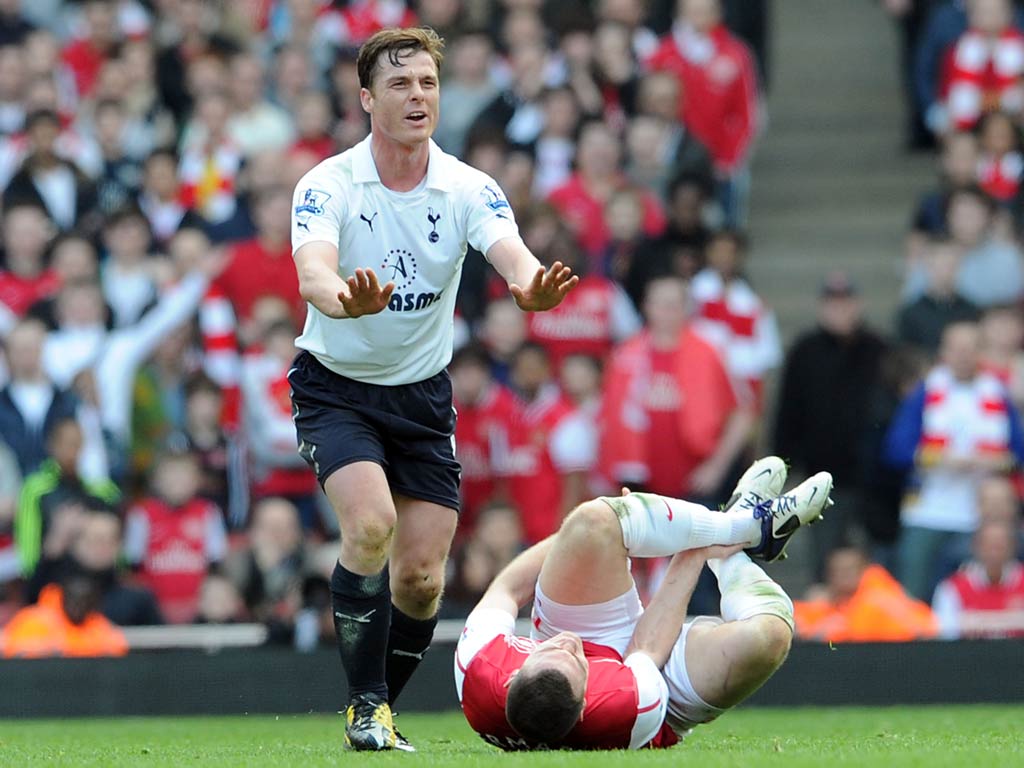 Scott Parker was sent off against Arsenal at the Emirates