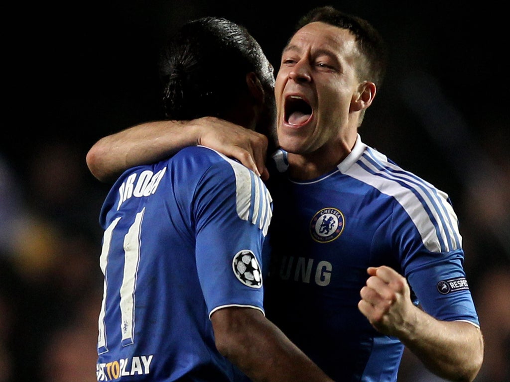 John Terry celebrates victory over Napoli