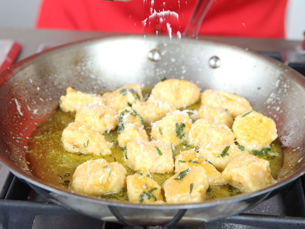 Squash gnocchi with butter and sage