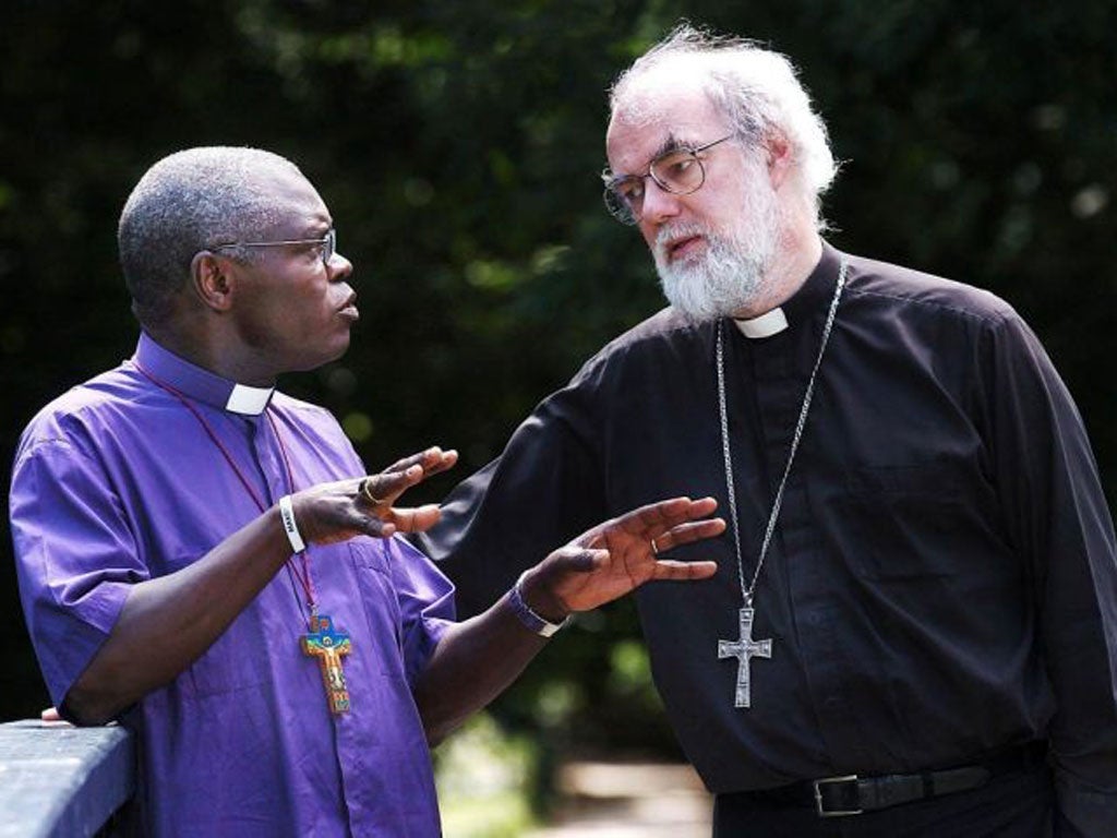 Sentamu (l) could replace Rowan Williams as Archbishop of Canterbury