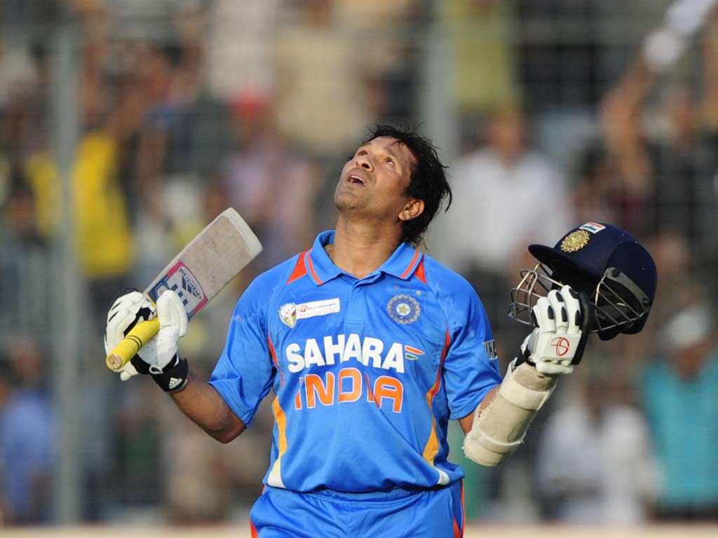 Tendulkar's long wait for his 100th international century came to an end as he moved into three figures in the Asia Cup clash with Bangladesh. The 'Little Master' had been stuck on 99 tons on the international stage since March last year, when he hit 111 in the World Cup against South Africa in Nagpur. The 100th ton was 38-year-old's 49th in ODIs - while he has 51 in Test cricket.