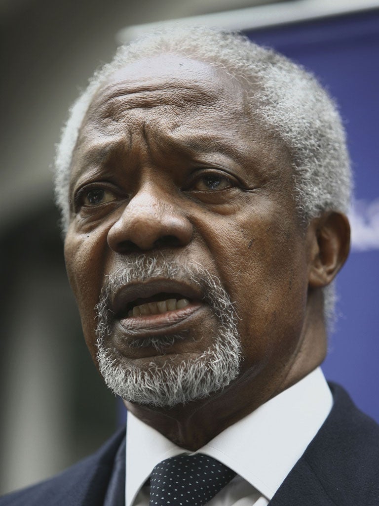 Kofi Annan: The former United Nations chief is acting as a joint Arab
League-UN peace envoy