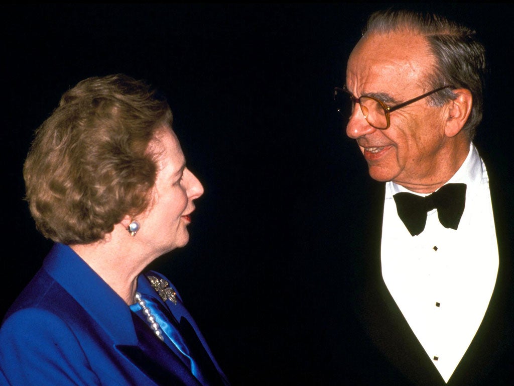 Margaret Thatcher and Rupert Murdoch