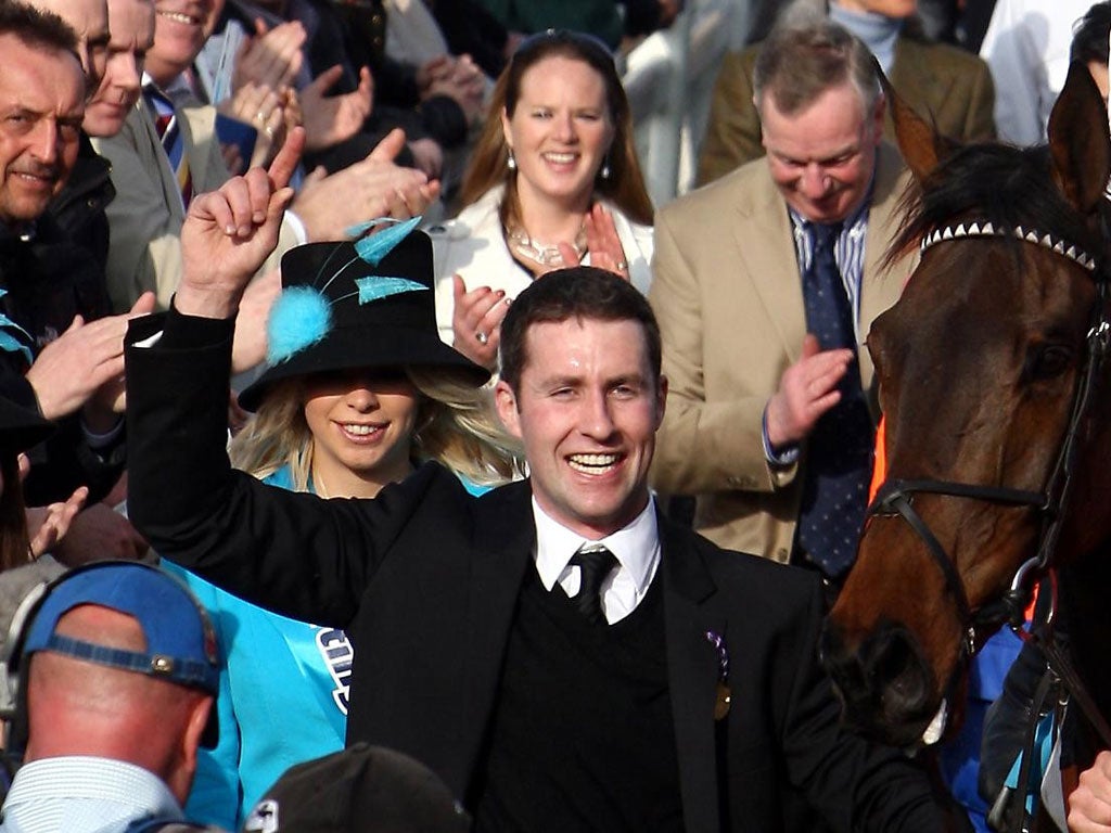 Conor Murphy celebrating at the Cheltenham Festival