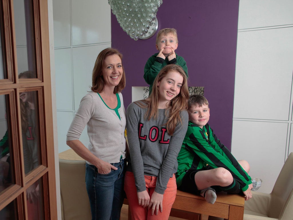 Experienced hand: Kathy Kielty, 46, is mother of Hannah, 13, Joey, nine, and Peter, six