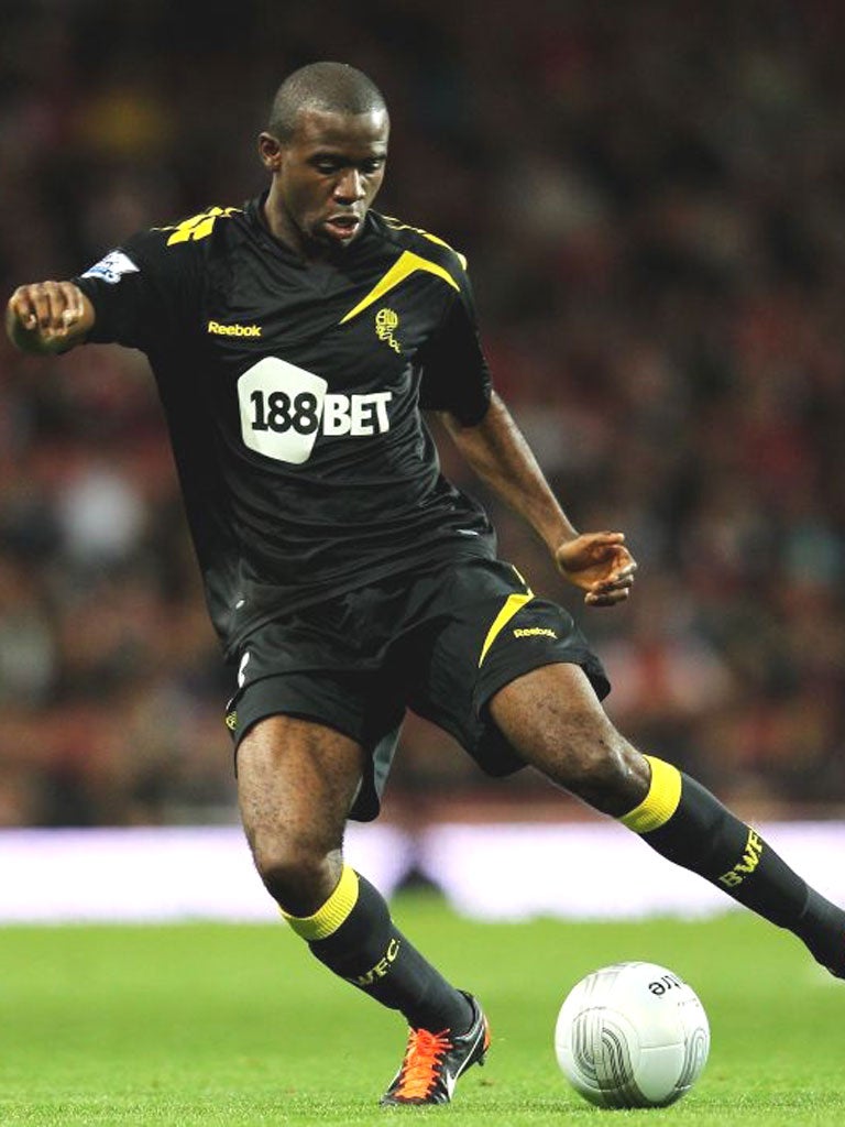 Making the most of his talent: Fabrice Muamba in action