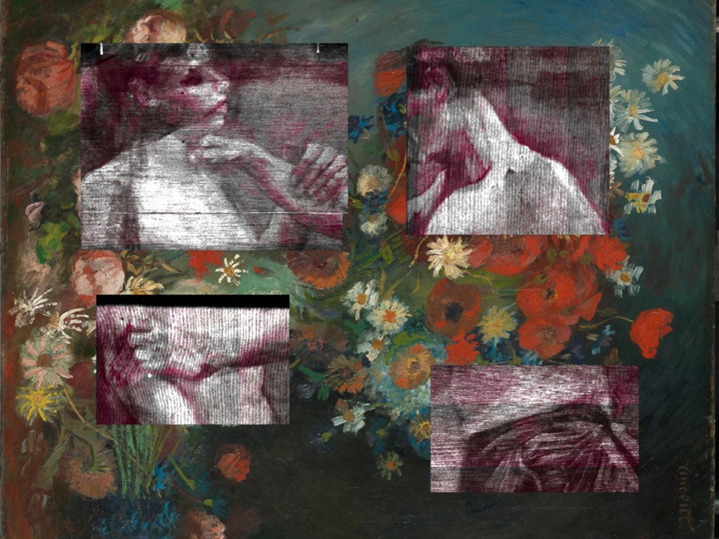 Van Gogh painted the still life over his wrestlers which could not be seen until now