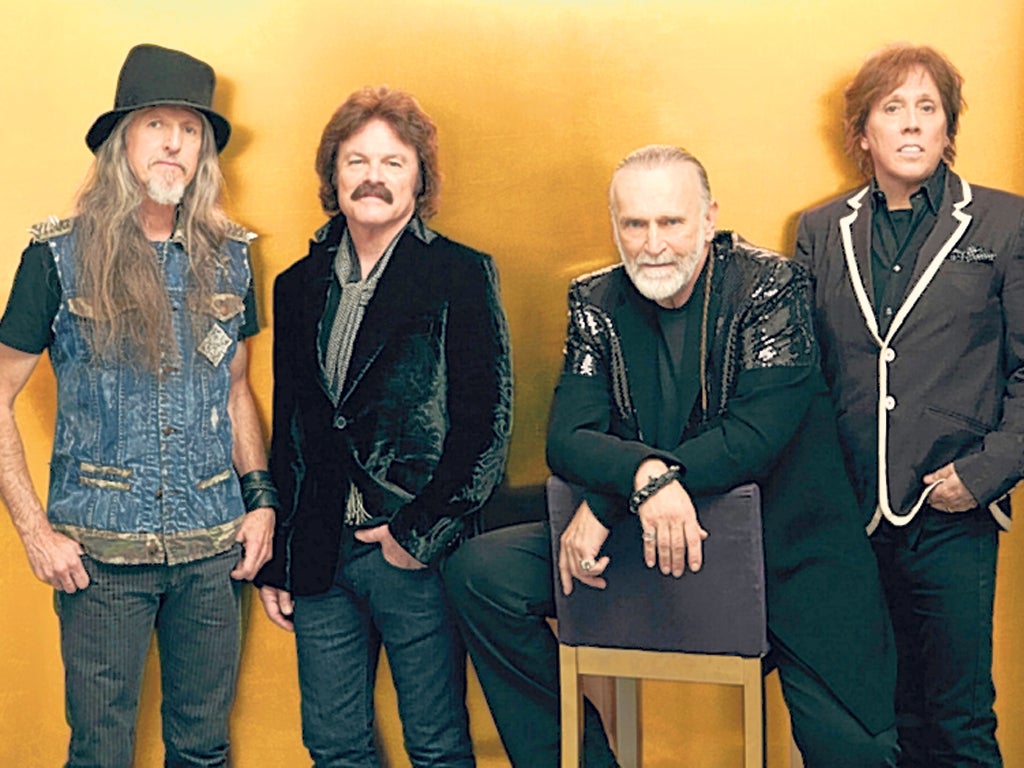 The Doobies: from left, the guitarists and singers Pat Simmons and Tom Johnston, Hossack and multi-instrumentalist John McFee