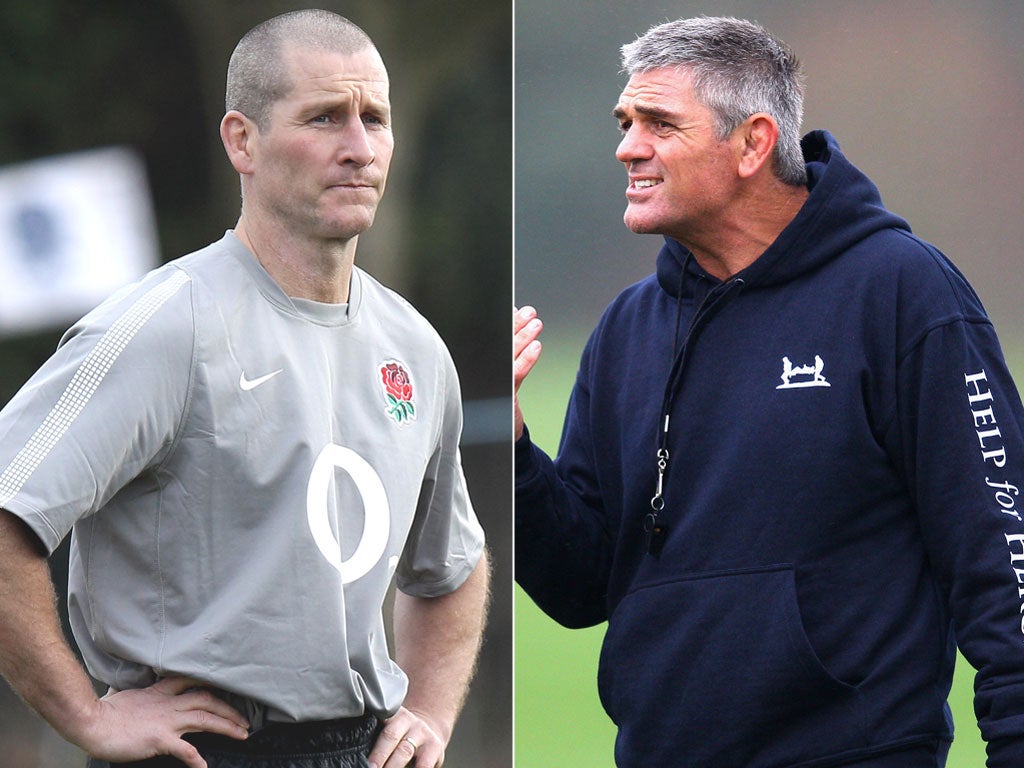 Stuart Lancaster (left) and Nick Mallett are in the running to be England’s permanent head coach