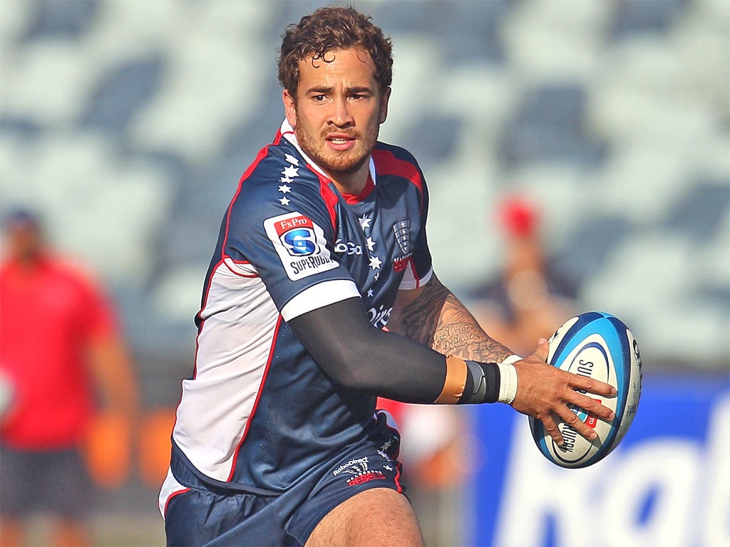 Danny Cipriani in action for the Melbourne Rebels where he has been a relative success on the pitch but still had troubles off it