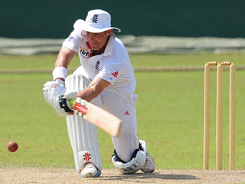 Andrew Strauss in action in Sri Lanka