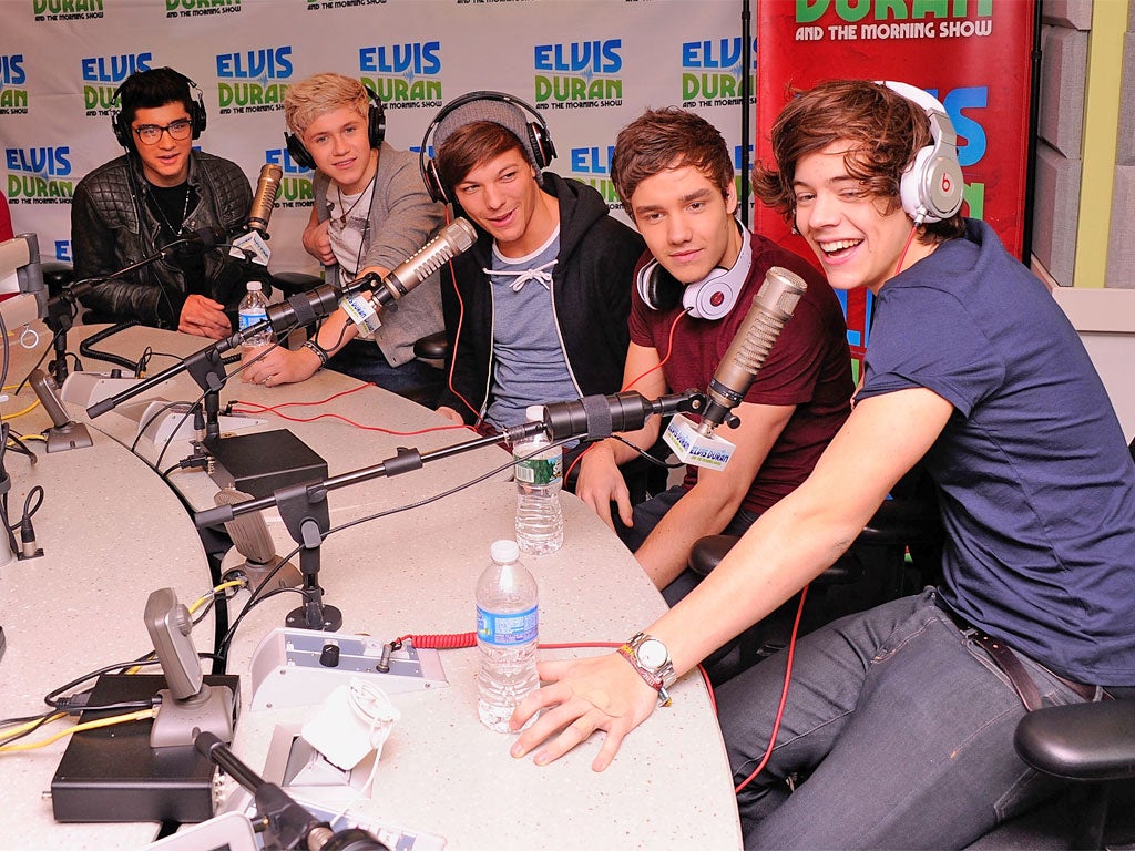 One Direction pictured at a New York radio station last week