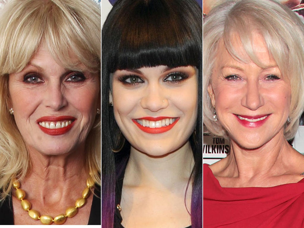 Joanna Lumley, Jessie J and Helen Mirren