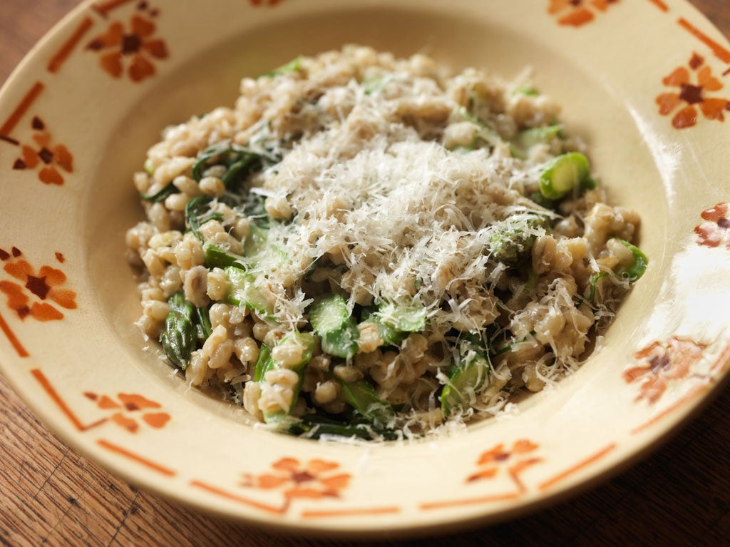 Asparagus and monk's beard spelt