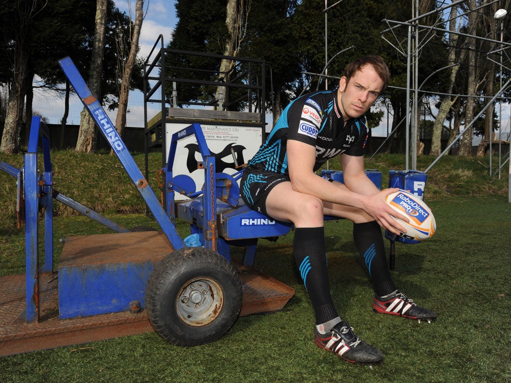 Ospreys forward Alun Wyn Jones relaxes