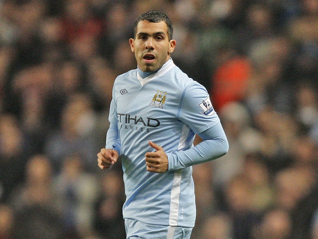 Roberto Mancini says he thinks Carlos Tevez ‘will be tired’