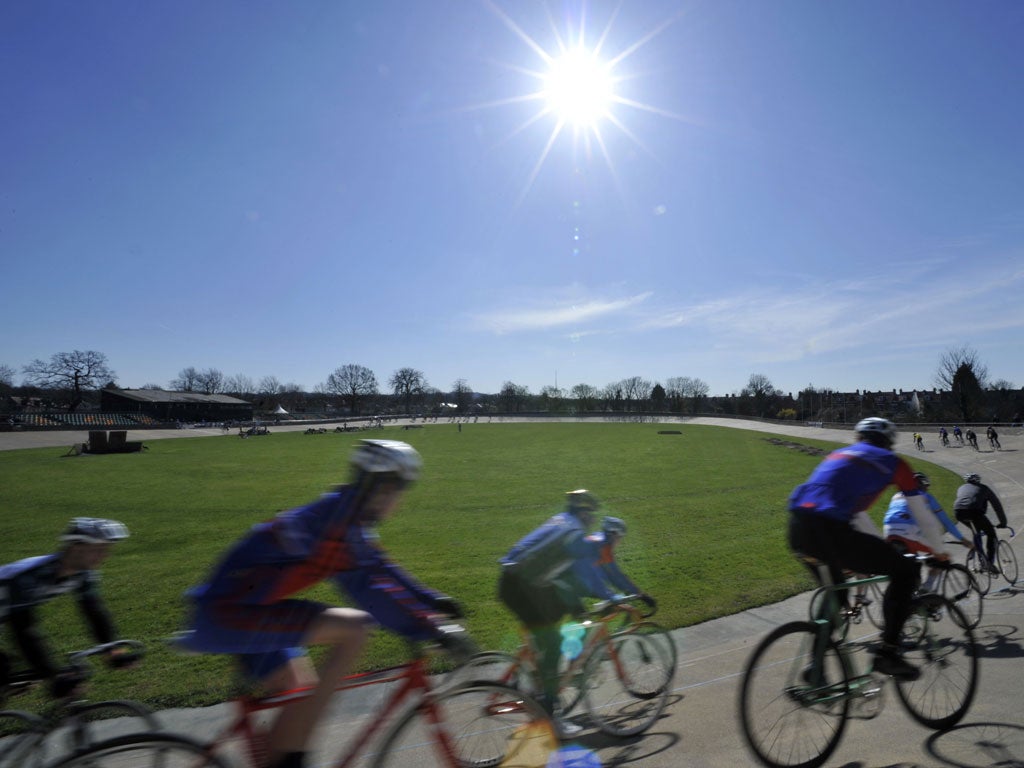 Velodrome - Herne Hill, south-east London: The only 1948 Olympics venue still in use as it was then. Its little concrete stands were the only building work carried out for the entire Games