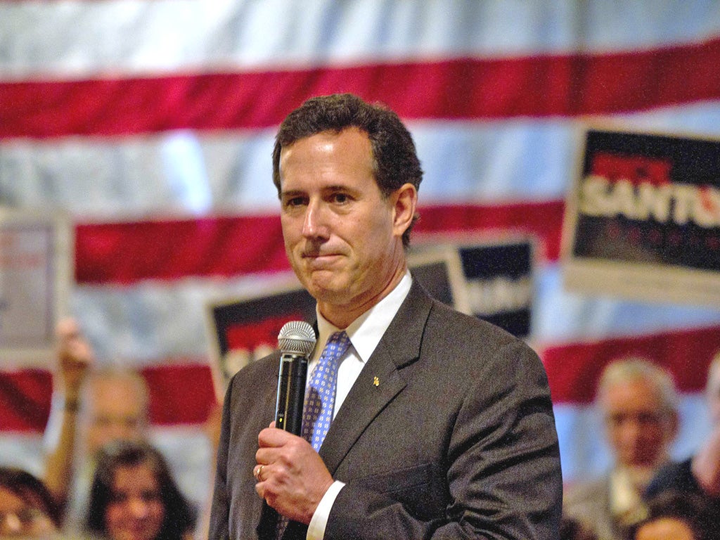 Santorum (pictured) faced a tough fight in his home state against rival Mitt Romney