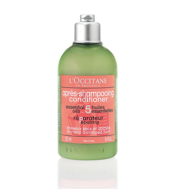 1. Aromachologie Repairing Shampoo: £13.50, L'Occitane, available nationwide - Angelica, lavender, geranium, ylang ylang and orange combine in a lightly foaming shampoo.